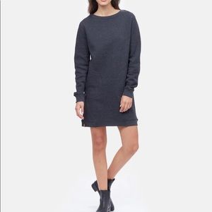Fleece Crew Dress - METEORITE BLACK HEATHER